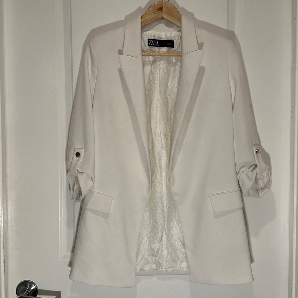 Zara oversized blazer in off white